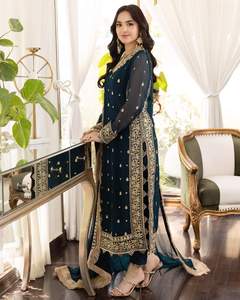 Lehnga choli สำหรับผู้หญิงขายส่ง0113ชุดปาร์ตี้งานแต่งงานมีหลายสีปักลายสำหรับผู้หญิง - Product Image 5