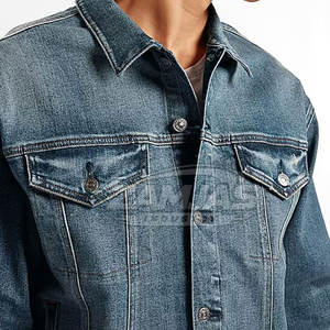 Veste en jean pour homme en coton avec logo personnalisé en gros, respirante, pour une utilisation en extérieur - Product Image 3