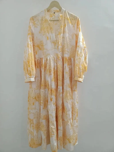 NooWork Robe mi-longue imprimée florale écologique pour femme 100% imprimé de blocs de coton indien pour la fête ou la saison de printemps - Product Image 3