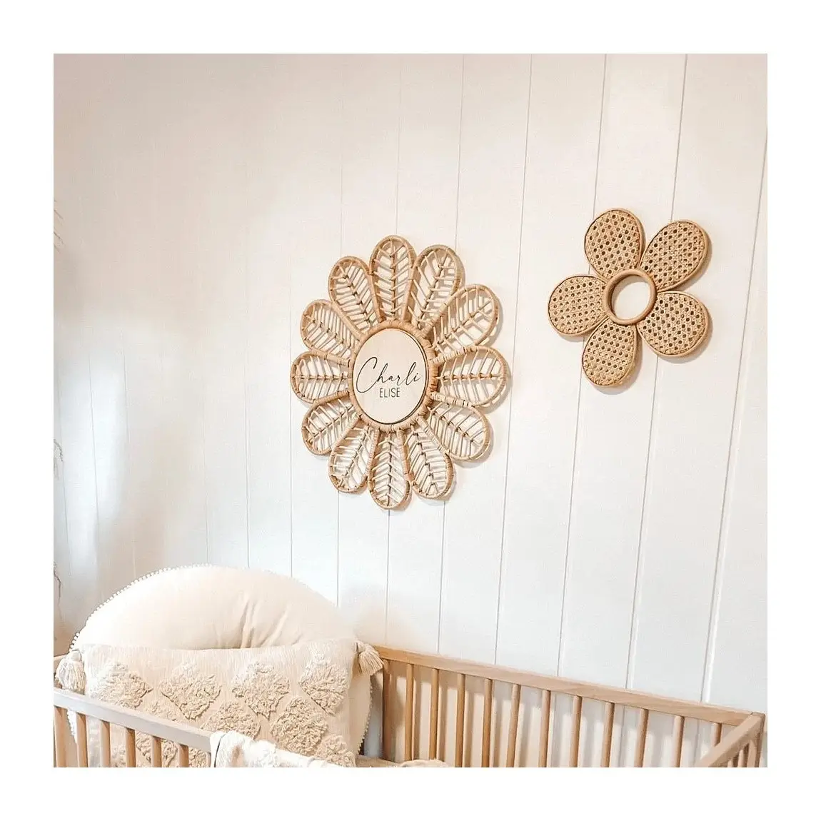 Tavole da parete in legno nome personalizzato cartello da appendere decorazione da parete insegne in rattan con nomi di bambini per bambini