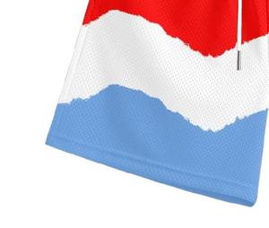 Short en maille au genou imprimé de logo complet pour hommes d'été personnalisé 100% polyester solide décontracté respirant confort Fit cordon de serrage - Product Image 4