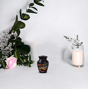 Mini urnas de recuerdo funerario de hojas de otoño coloridas para cenizas humanas, urna de cremación masculina y femenina, cenizas humanas para adultos, tamaño personalizado para adultos - Product Image 3