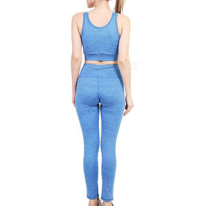 Top Premium Quality Custom Logo Mujeres Active Wear Yoga Leggings y Tops Fitness Yoga Set para la venta - Product Image 6