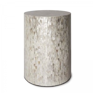 Taburete lateral con incrustaciones de hueso redondo con patrón geométrico para decoración del hogar moderna y étnica a precio mayorista por - Product Image 6