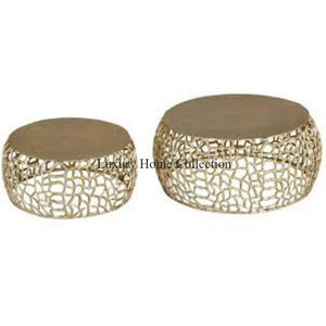 Designer moderne en nid d'abeille rond et élégant et chic avec table basse et table d'appoint en verre au prix de gros de l'Inde - Product Image 2