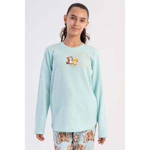 ชุดนอนเด็กผู้หญิง 2 ชิ้น คอวี แขนยาว ลายวงรี (7-8/13-14) - A.YESIL - A.YESIL - Product Image 2