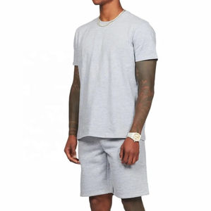 Ensemble 2 pièces d'été en coton décontracté pour homme unisexe T-shirt et short respirants délavés de style streetwear - Product Image 4