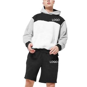 Men's Women's Custom Logo Printed Oversize Two-Piece Sporty Tracksuit <b>Hoodie</b> Jogger <b>Shorts</b> Set <b>Short</b> <b>Sleeves</b> Breathable for - Product Image 1