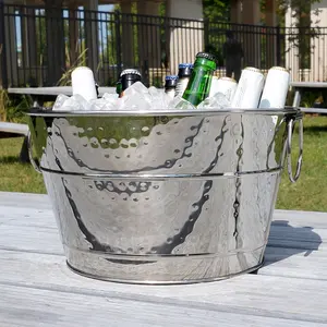 ถังน้ำแข็งโลหะสีเงินแบบหนาไวน์ปาร์ตี้ทรงสี่เหลี่ยมหรูหราทันสมัยสำหรับบาร์ร้านอาหาร - Product Image 4