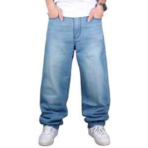 Printemps et automne hommes et femmes à la mode personnalisé Tube droit jet d'encre blanchisserie Jeans Couple américain lâche rétro pantalons décontractés - Product Image 1
