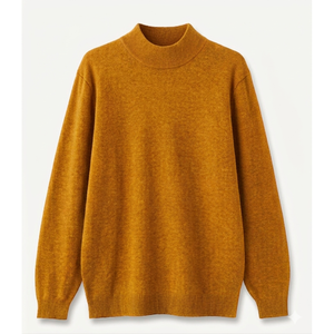 Sweat-shirt oversize jaune moutarde uni à col montant et épaules tombantes à manches longues pour femme Trackstar OEM Private Label - Product Image 1