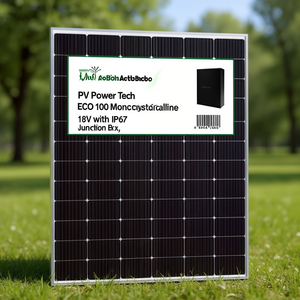 Panneau solaire monocristallin PV Power Tech ECO 100 18V avec boîtier de jonction IP67 - Product Image 3