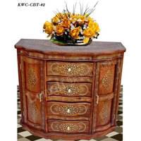 Table d'appoint en bois massif poli, fabriquée à la main, avec tiroir, rangement compact et écologique pour chambre et salon