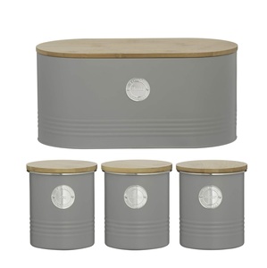 กล่องเก็บของโลหะลายทางดีไซน์ทันสมัยโถฝาปิดใหม่สำหรับห้องนั่งเล่นห้องครัวตู้เก็บอาหารลูกกวาดโต๊ะกาแฟเครื่องปรุงรส - Product Image 2