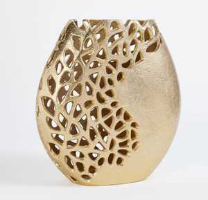 Jarrón de lujo moderno para decoración del hogar, jarrón de flores de aluminio plateado de estilo nórdico hecho a mano, patrón redondo para boda y Navidad - Product Image 4