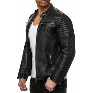 Veste en cuir noir personnalisable de qualité supérieure pour homme Vêtements d'hiver respirants pour homme - Product Image 2