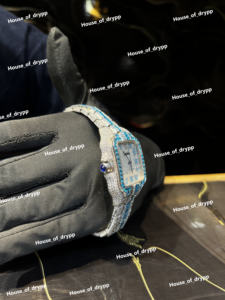 Reloj Automático para Hombre con Caja Cuadrada de Moissanita y Diamantes, Esfera Romana, Acero Inoxidable Premium, Estilo Lujoso - Product Image 4