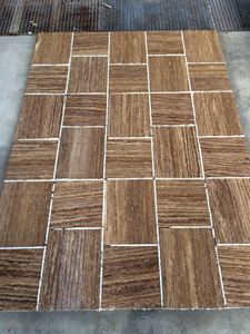 2025 vente directe fabricant de haute qualité Noche travertin veine coupe carrelage moderne Surface aiguisée pierre marron foncé turc naturel - Product Image 3