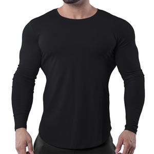Muscle Sports Fitness Casual Fashion OEM logo Slim Stretch <b>Gym</b> Workout Athletic <b>Men</b> <b>Long</b> <b>Sleeve</b> T-shirt for <b>men</b> DDP Shipping - Product Image 1