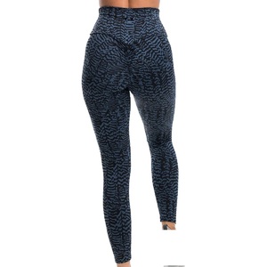 100% Bio Wash Coton Leggings Super Doux Stretch Gym Fitness Workout Respirant avec Logo sur la Taille - Product Image 3