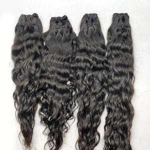100% Extensions de cheveux indiens de haute qualité avec un seul donneur Cheveux ondulés avec des cuticules alignées aux extrémités Super Double Drawn Best In-Store - Product Image 3
