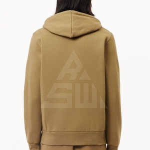 Sudadera con capucha y cremallera para hombre, mezcla de poliéster y algodón, informal, ecológica, transpirable, teñido liso, servicio OEM - Product Image 3