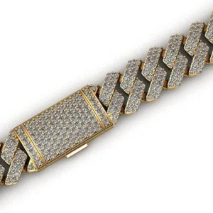 Cadena cubana gruesa, collar de tono dorado, moissanita, declaración de moda audaz para fiesta, aniversario, uso diario, suministro mundial - Product Image 4