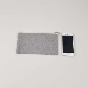 Pochette en toile de coton de luxe avec fermeture éclair colorée pour ranger photos, téléphones portables et articles de papeterie – Sac en matériau respirant – Vente en gros - Product Image 6