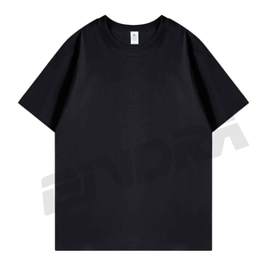 Double fil 400G Heavy Duty Short Sleeve T Shirt for Men Summer Pure Cotton Thick Fabric Tee with Small Neckline Comfortable Fit - Product Image 2
