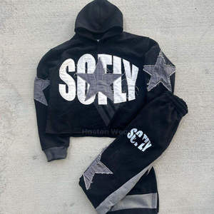 Ensemble survêtement et sweat à capuche avec logo brodé personnalisé, de haute qualité, pantalon de survêtement et sweat à capuche, ensemble deux pièces, jogging - Product Image 4