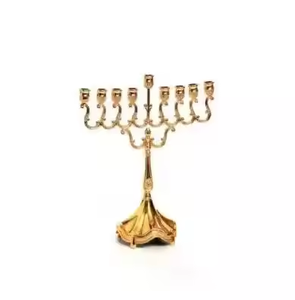 Nouveauté Menorah en métal avec finition cuivre antique Aluminium Nature's Glow Menorah organique Menorah Arbre de lumière - Product Image 4
