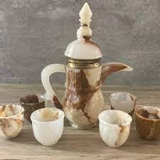 ชุดน้ำชาหินอ่อนออนิกซ์หลากสี, ชุดน้ำชาหินอ่อนออนิกซ์สีน้ำตาลวินเทจและสีครีม, ชุดน้ำชาหินอ่อนออนิกซ์ - Product Image 6