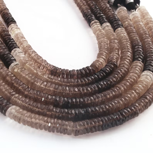 ลูกปัดควอทซ์สโมคกี้เงาแบบเหลี่ยมเพชรพลอยธรรมชาติสำหรับทำเครื่องประดับขนาด7มม. รูปทรงยางขนาด8นิ้ว - Product Image 5