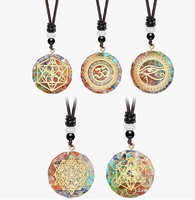 Orgonite Pendentif Collier Metatron Cube Résine Pendentif Cosmique Guérison Cristal Géométrie Sacrée Chakra Collier Méditation Bijoux