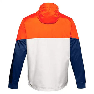 Chaquetas cortavientos de estilo callejero para hombre, venta al por mayor, transpirable, de secado rápido, color bloque, lona, ropa en blanco - Product Image 3