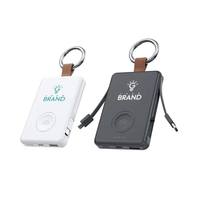 Chargeur sans fil multifonction portable pour montre, batterie externe porte-clés 5000 mAh, mini câble Type-C technologie GaN
