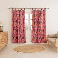 Rideaux en velours de luxe élégants à imprimé animal, occultants à 100 %, écologiques, insonorisants, style pastoral, panneaux de fenêtre roses pour chambre à coucher