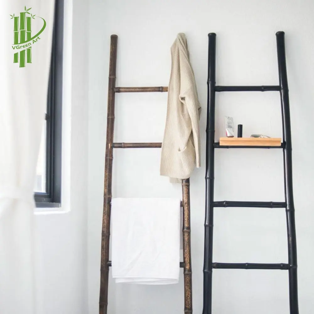 Bamboo Leiter Handtuchregal 40x150cm, 50x180cm  Minimalistisch & Praktisch
