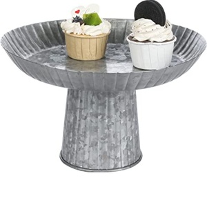 Vaisselle d'hôtel, support de décoration pour gâteau, forme ronde, lot de 3 supports à gâteau pliants durables avec finition plaquée cuivre - Product Image 6