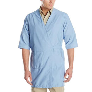 Veste de travail sans col en polyester et coton mélangé pour homme, manches mi-longues, pour restaurant, chef, boucherie, magasin, laboratoire - Product Image 5