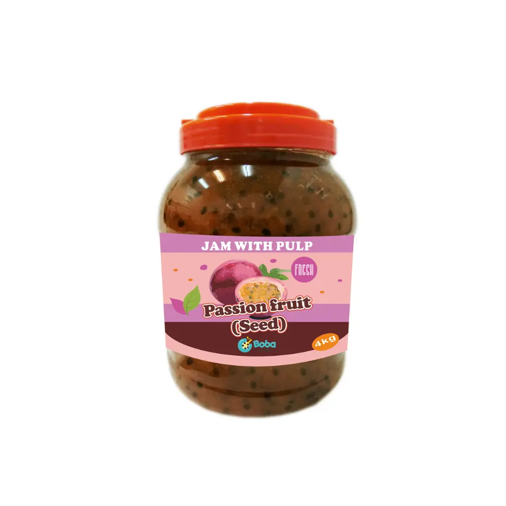 KEIFU - Marmelada de xarope de maracujá com sementes de frutas OEM/ODM para cobertura de bebidas de chá com bolhas de 4kg