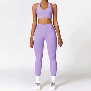 Plain Dyed New Arrival Latest Design <b>Women</b> Yoga Set Best Price Low Moq Solid Color <b>Women</b> Yoga Set For Sale - Product Image 1
