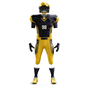 Uniformes de football américain de haute qualité 100% polyester à manches courtes pour hommes, grandes tailles, respirants, séchage rapide, couleur personnalisée, faible MOQ - Product Image 2