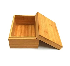 Boîte de rangement Mangowood avec couvercle, boîte de rangement combinée Mangowood, naturelle, non peinte, boîte en bois - Product Image 1