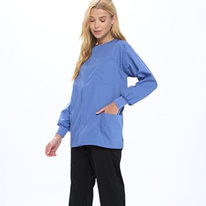 Haute qualité femmes gommages médicaux formation vêtements de travail col rond manches longues bouton plus proche unisexe uniforme d'allaitement gommages - Product Image 4
