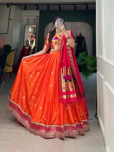 Diseñador Heavyv Jacquard Silk con tejido Zari Work Formal Quick Dry Party Wear Wedding Lehenga Choli para adultos - Product Image 6