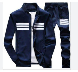 Chándal de invierno de 2 piezas de calidad premium para hombre primavera otoño sólido transpirable conjunto de 3 rayas calle Casual ecológico personalizable - Product Image 1