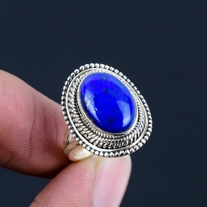 <b>Boho</b> Style 925 Sterling Silver Lapis Gemstone <b>Ring</b> Jewelry Handmade Silver <b>Ring</b> Jewelry For Women Wedding Gift For Her - Product Image 3