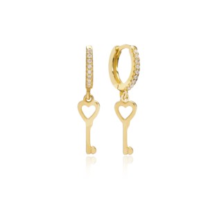 Pendientes Colgantes con Diseño de Corazón y Circonita, Hechos a Mano en Turquía, para Bodas y Fiestas, Joyería de Plata de Ley 925 - Product Image 1