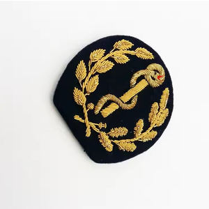 Handmade Embroidered Bullion <b>Wire</b> Badges Blazer Customized Regular Length Unique Style Design <b>Magnet</b> Attachment Fabric Material - Product Image 5